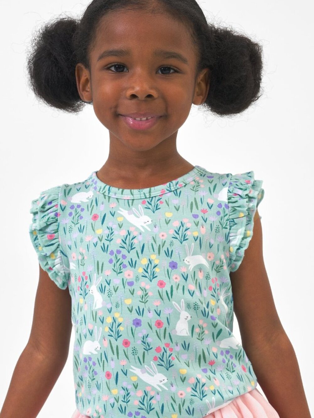 (VGUC) Little Sleepies Bunny Blossom Short Sleeve Flutter Tee Size 18-24 months
